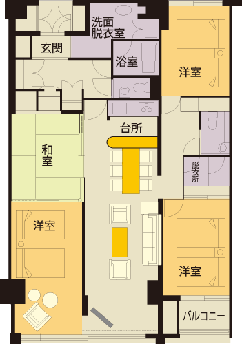 9名部屋間取り