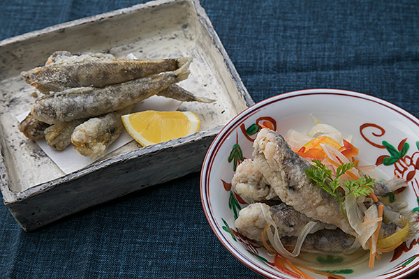 めひかりの唐揚げ、南蛮漬け